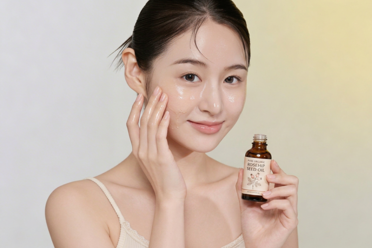 Slaying skin care skin care model Using Rose hip oil